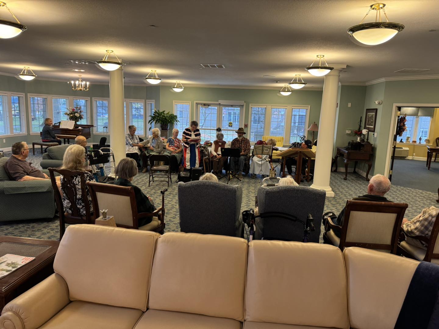 Illio Kitchen Band playing for imboden creek gardens' residents